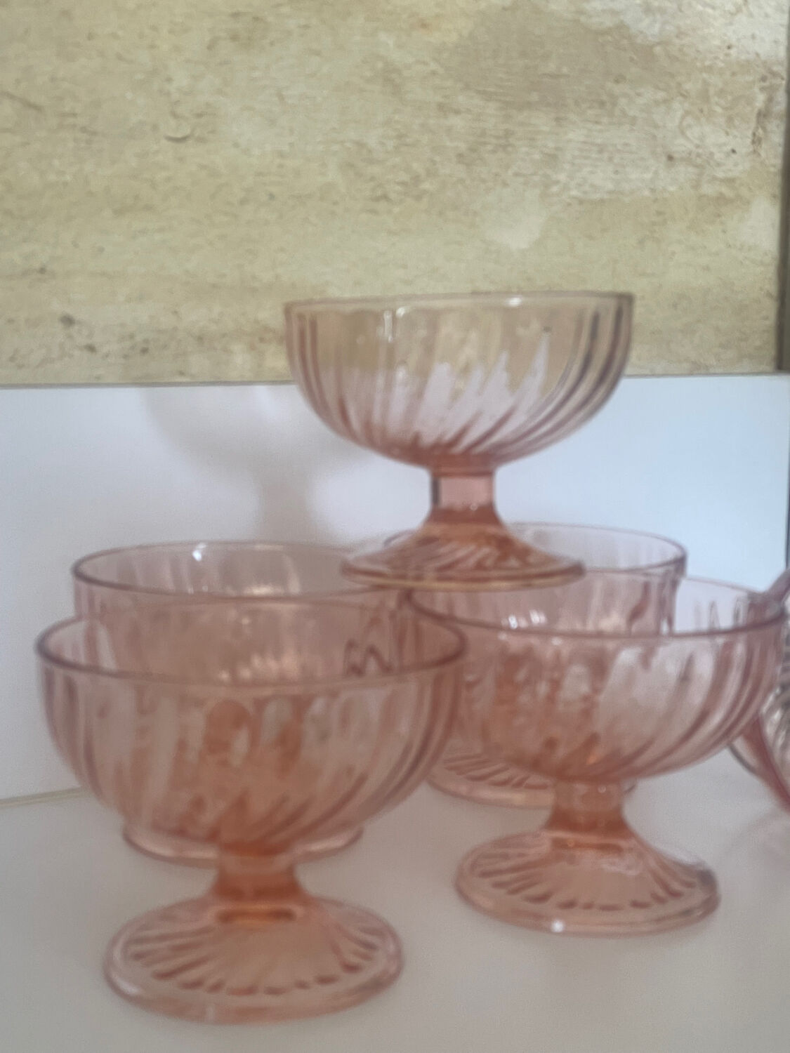 6 large dessert ice cream bowls Rosaline Luminarc France