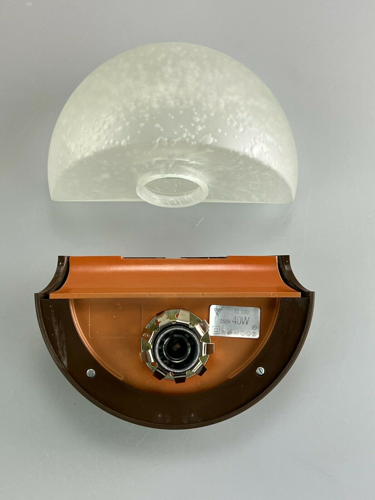 60's 70's Wall Light Sconce Lamp Wall Lamp Glass Plastic Space Age