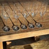 Set of 5 large champagne flutes