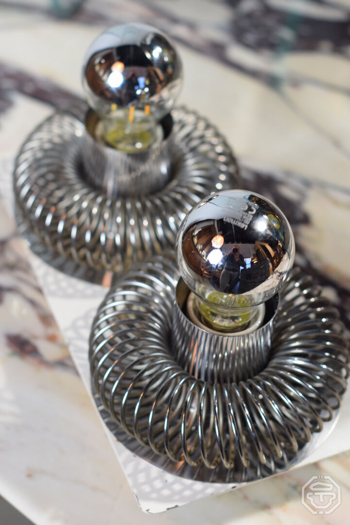 Wall lamp "spring" double Andréa Lazzari vintage 1960