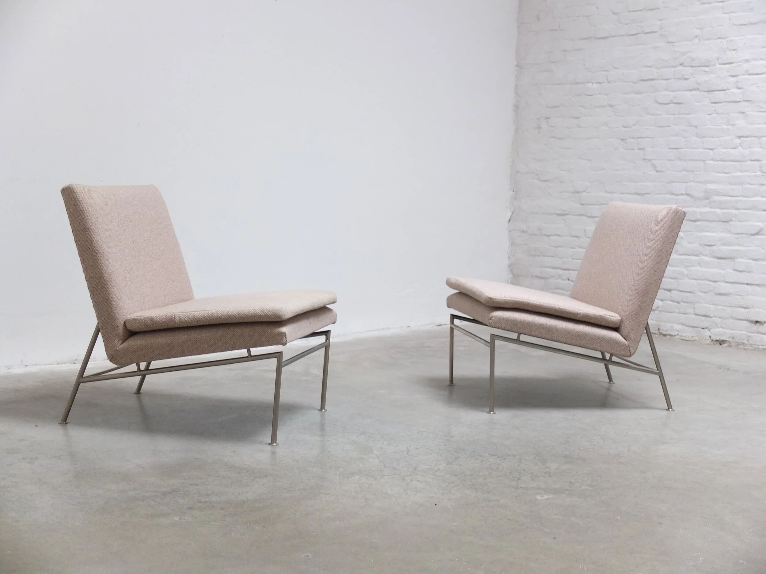 Rare 'Square Line' easy chairs by Kho Liang Ie for Artifort, 1958