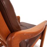 EMC teak leather armchair, 1960