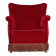 Fauteuil vintage danois en velours rouge cerise, 1960