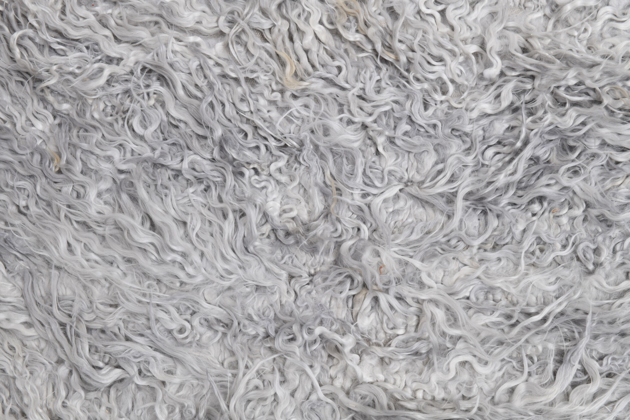 Wool gray turkish runner rug 262x96cm