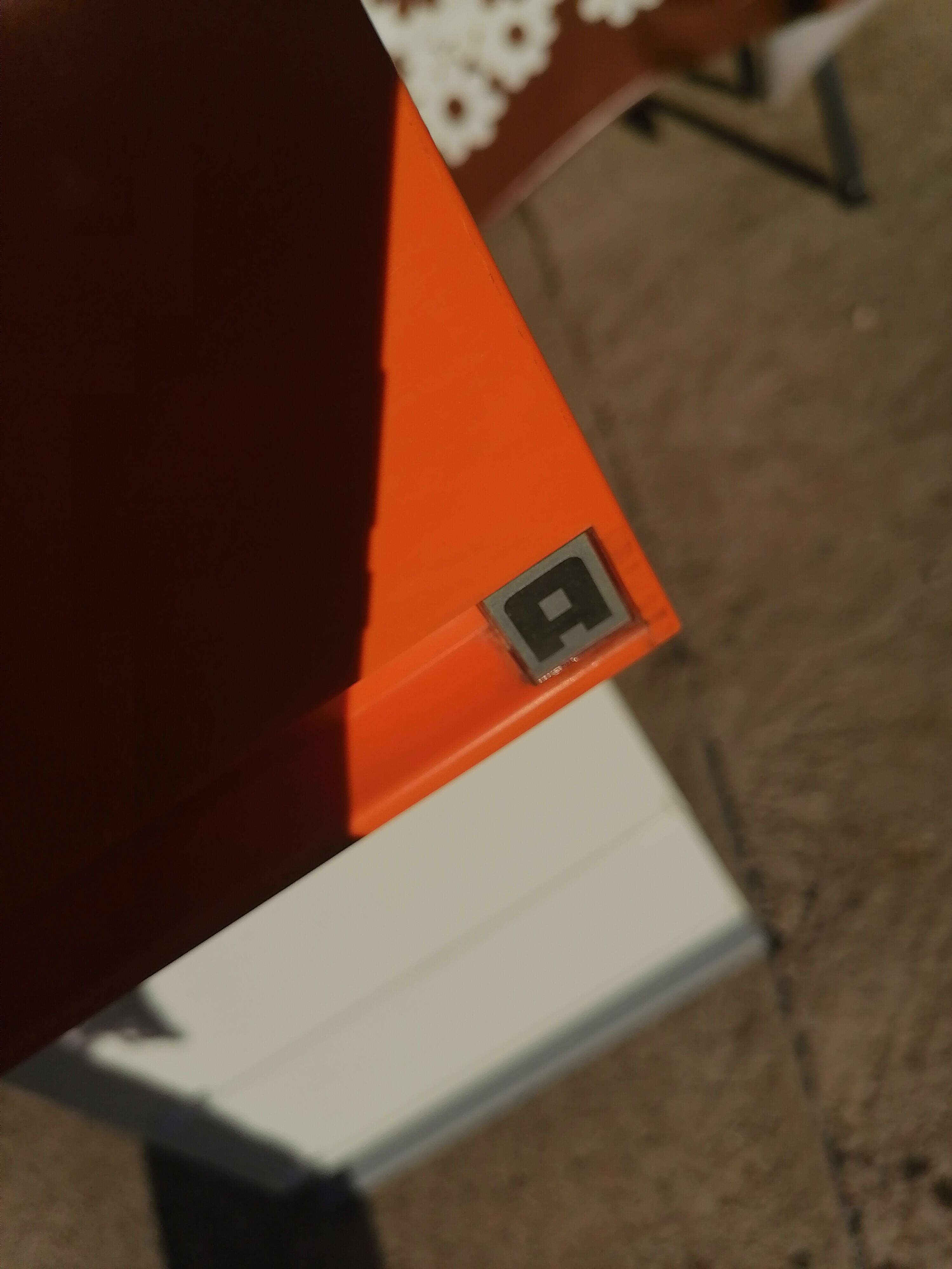 Allibert small vanity cabinet bathroom orange 1970