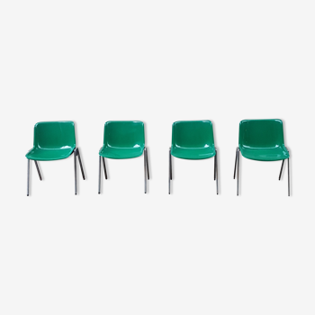 Modus Office Chairs by Osvaldo Borsani for Tecno, 70s, Set of 4 stackables