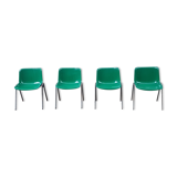 Modus Office Chairs by Osvaldo Borsani for Tecno, 70s, Set of 4 stackables