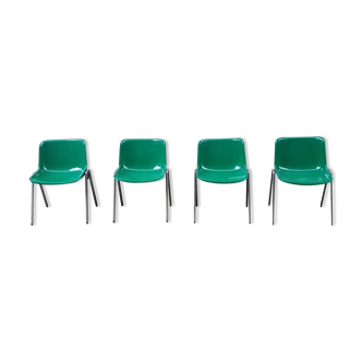 Modus Office Chairs by Osvaldo Borsani for Tecno, 70s, Set of 4 stackables