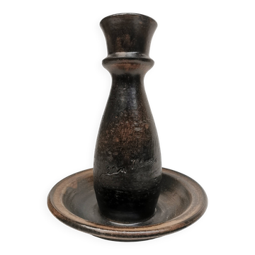 Grand bougeoir, vase . céramique signée jean marais