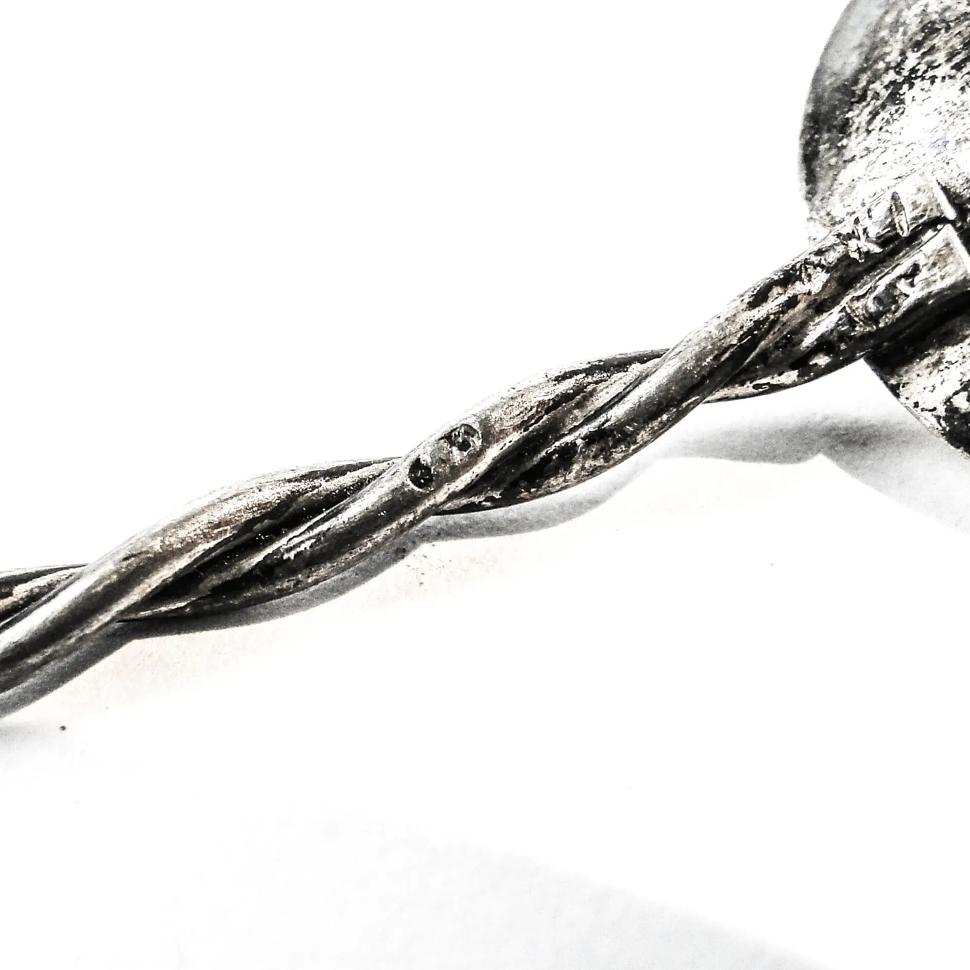 Salt spoon, mid-century modern, silver, Poland, 1970s