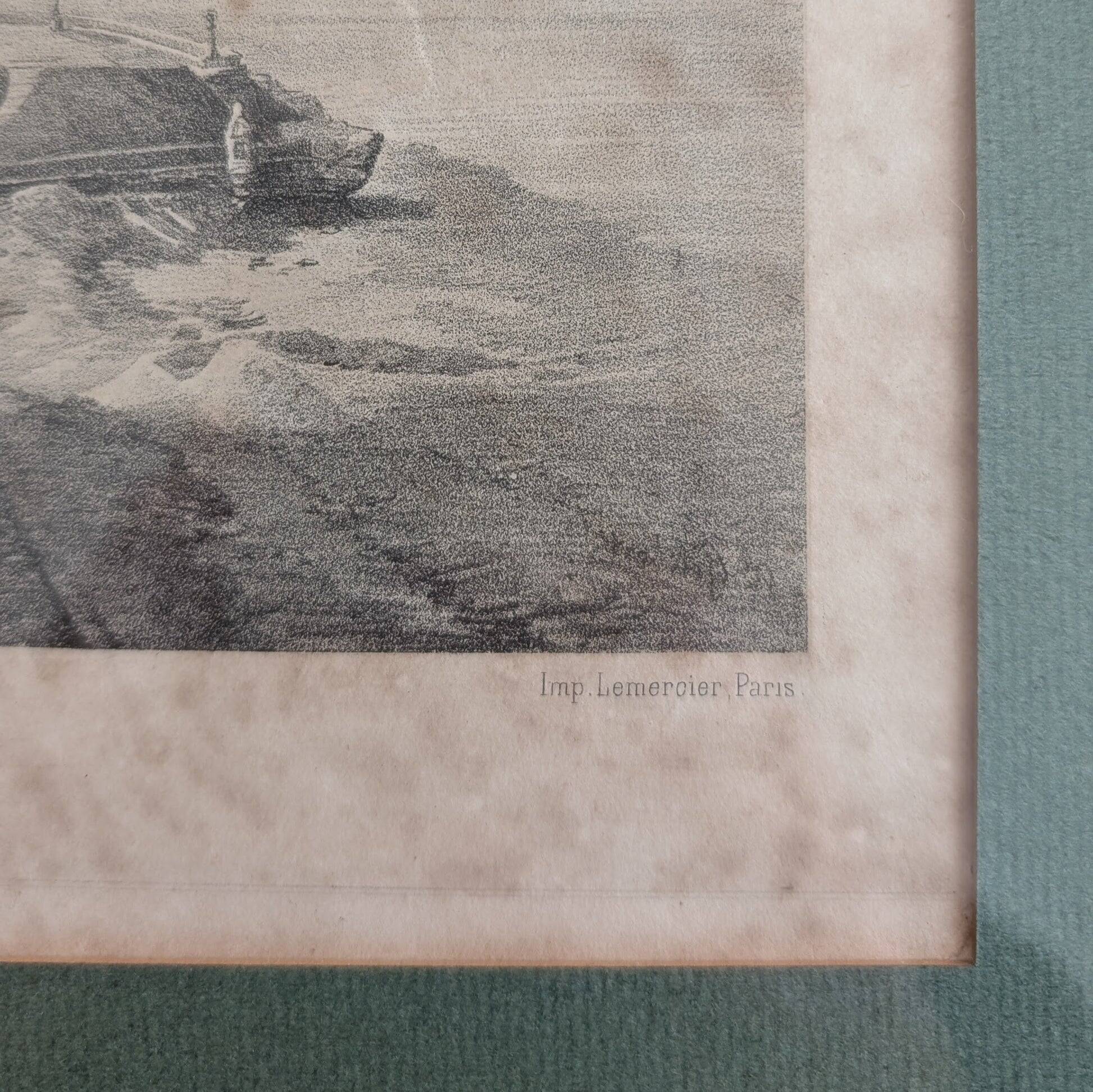 Engraving Biarritz - "General view of Biarritz - Basses-Pyrénées"