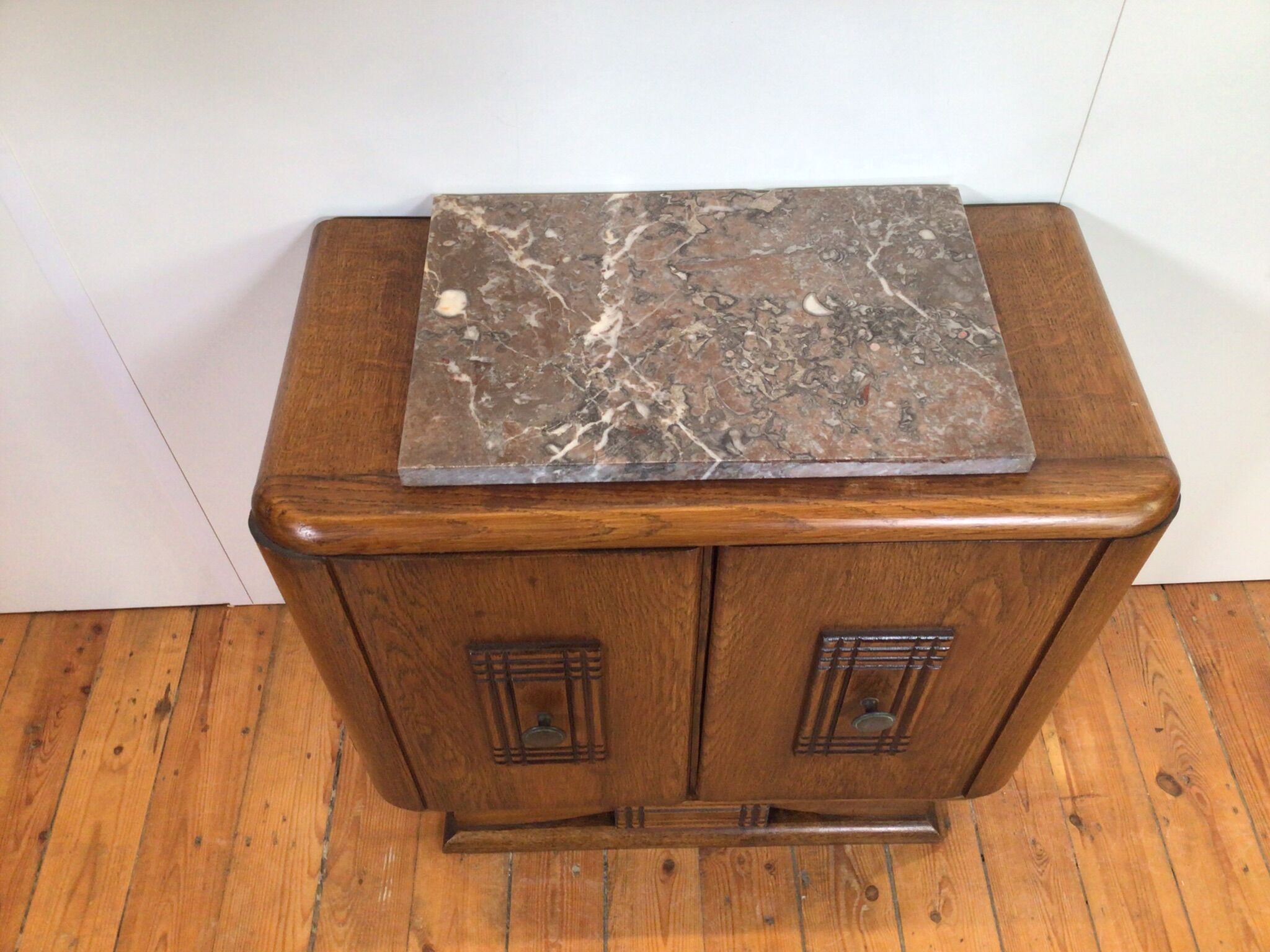 Art deco small cabinet with marble top