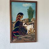 Tableau orientaliste sur carton
