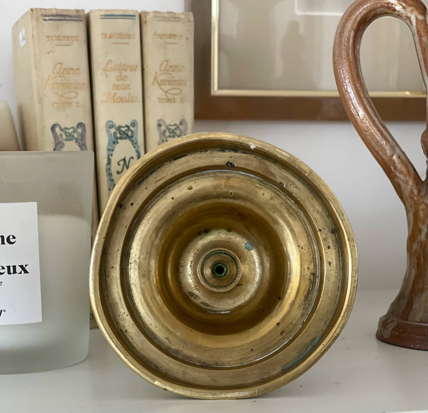 Solid brass candle holder