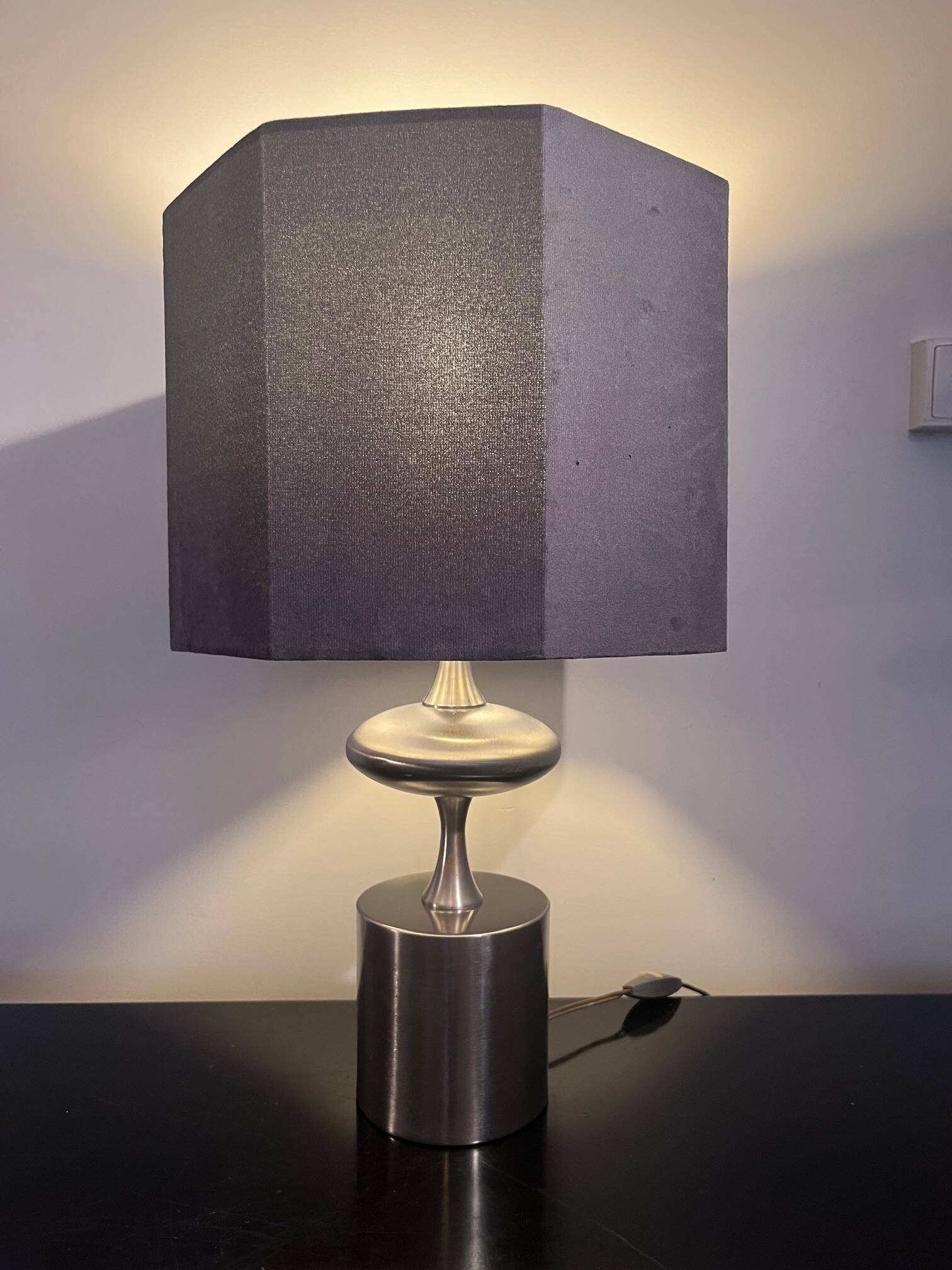 Barbier brushed steel lamp
