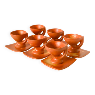 Stoneware coffee service, Freeform design, Vallauris, 1970