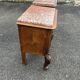Pair of Louis XV style bedside tables with marquetry veneer, marble top, f