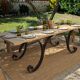 Table set, stools and benches