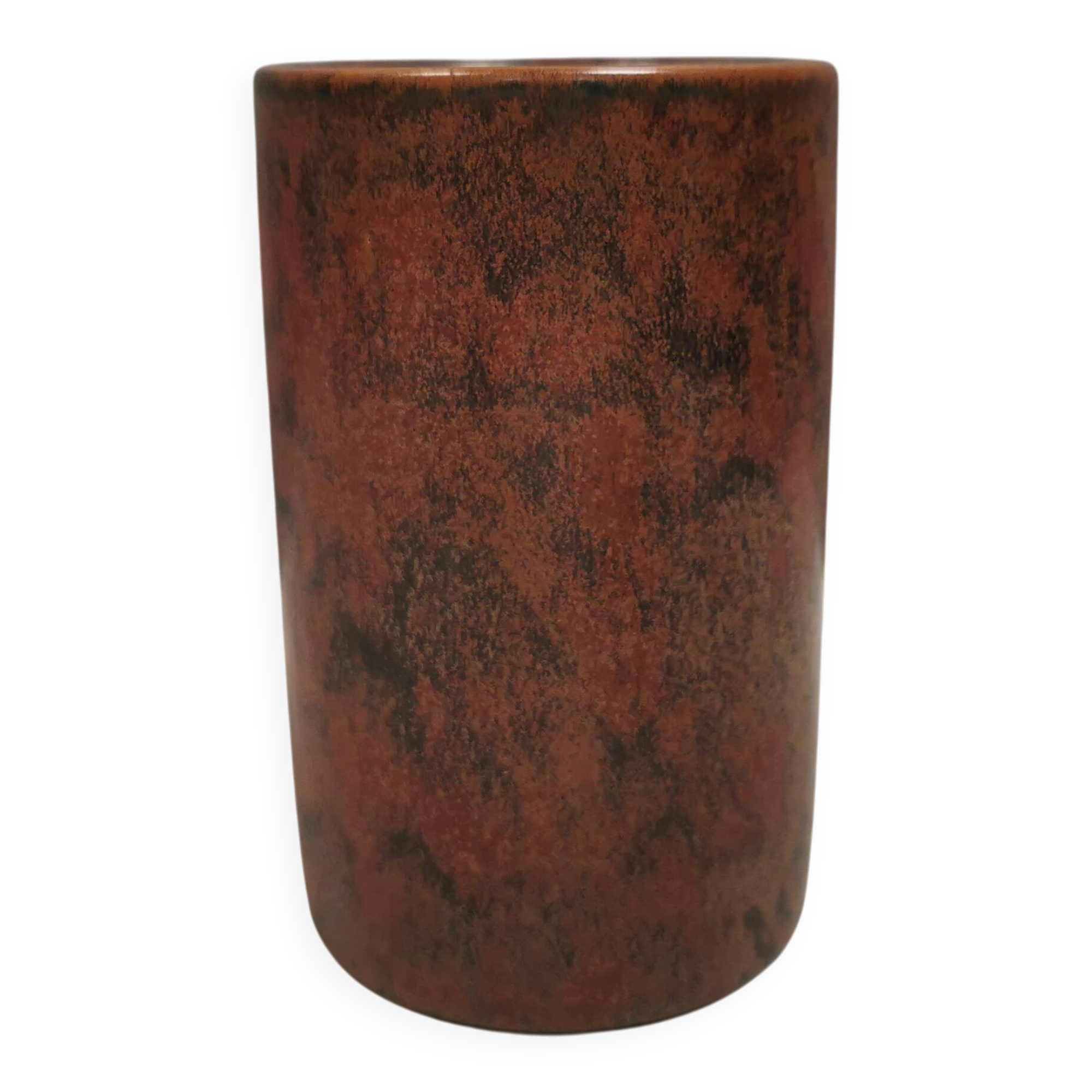 Beautiful vase in metallic glaze from Hjort ceramics Denmark 1980s