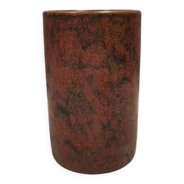 Magnifique vase en émail métallique de Hjort céramiques Danemark années 1980.