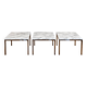 3 tables Florence Knoll – marbre blanc type Calacatta & acier chromé