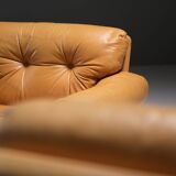 Stunning Coronado chairs in cognac leather by Afra & Tobia Scarpa - B&B Italia