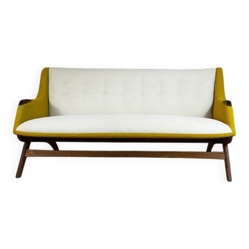 Vintage three-seater teak sofa, 1960s.