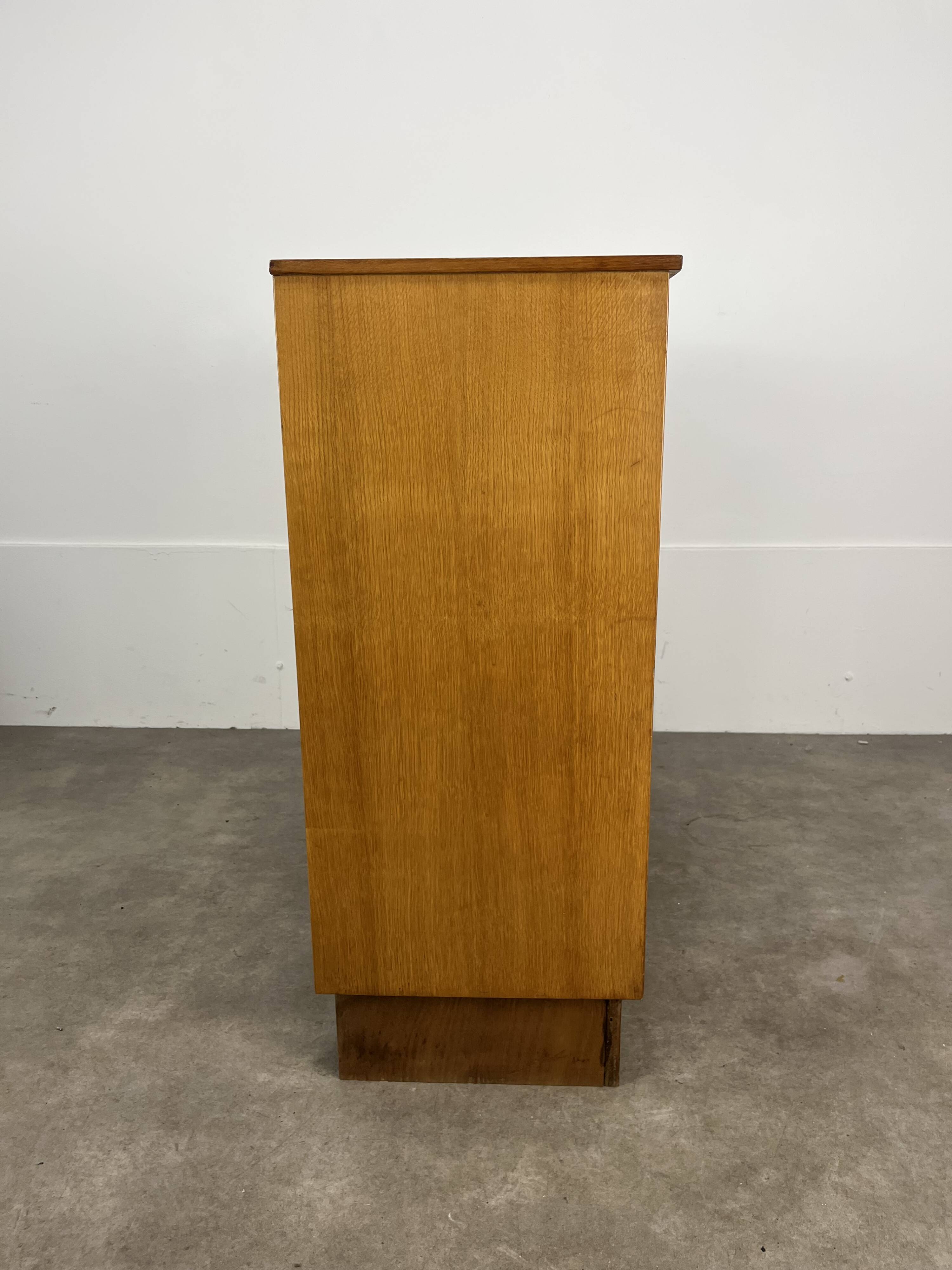 50s sliding door sideboard, wood, vintage