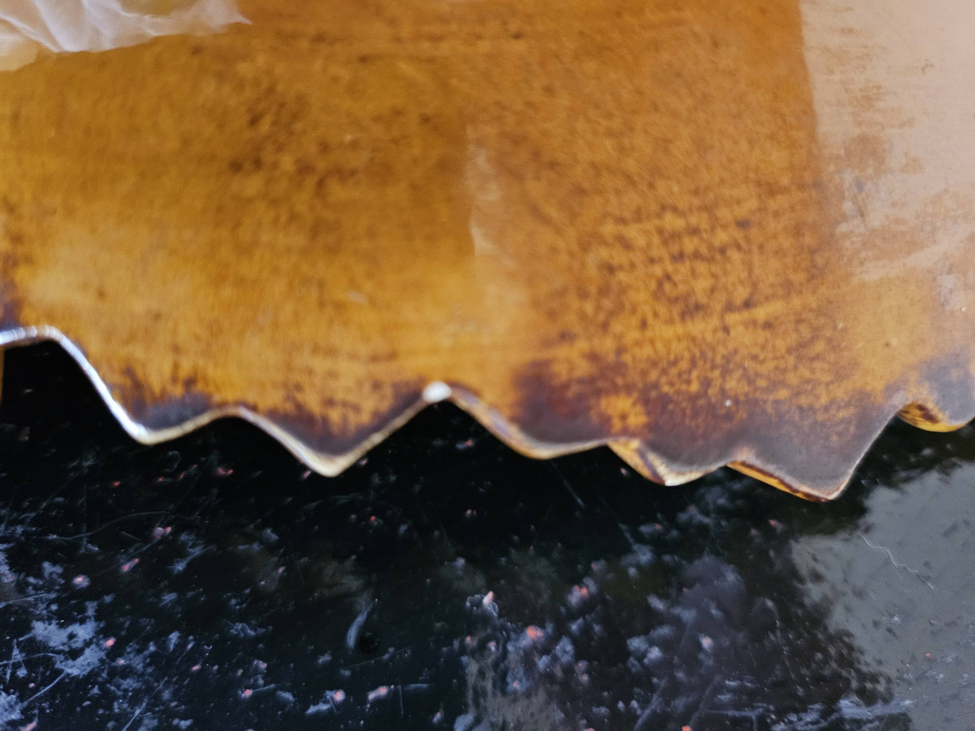 Glazed ceramic bowl amber — Atelier Cérenne, Vallauris (1950s)