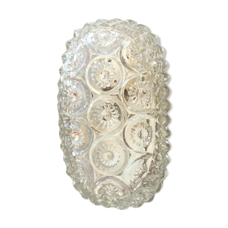 70's oval glass ceiling light