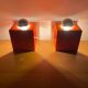 Paire de lampes Minibox à poser orange Philips vintage