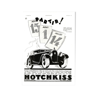 Affiche vintage années 30 Hotchkiss