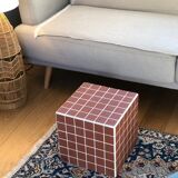 Cube ceramic tile side table