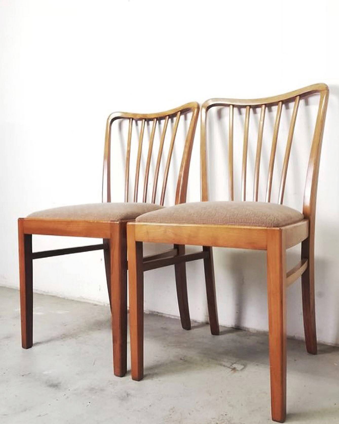 Pair of vintage Danish beech chairs