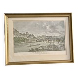 Old painting city of Grenoble APDR drawing Le May