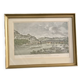 Old painting city of Grenoble APDR drawing Le May