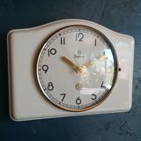 Vintage ceramic clock silent rectangular wall clock "Junghans white"