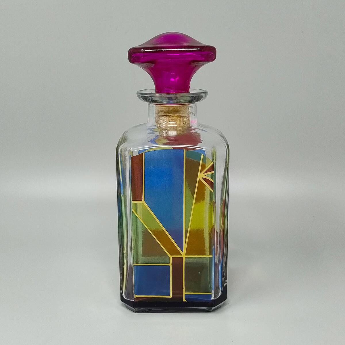 1970s Stunning Decanter or Decorative Bottle by Luigi Bormioli. Made in Ita