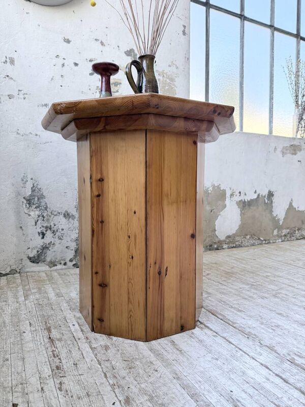Table console guéridon hexagonal Regain pin 1970