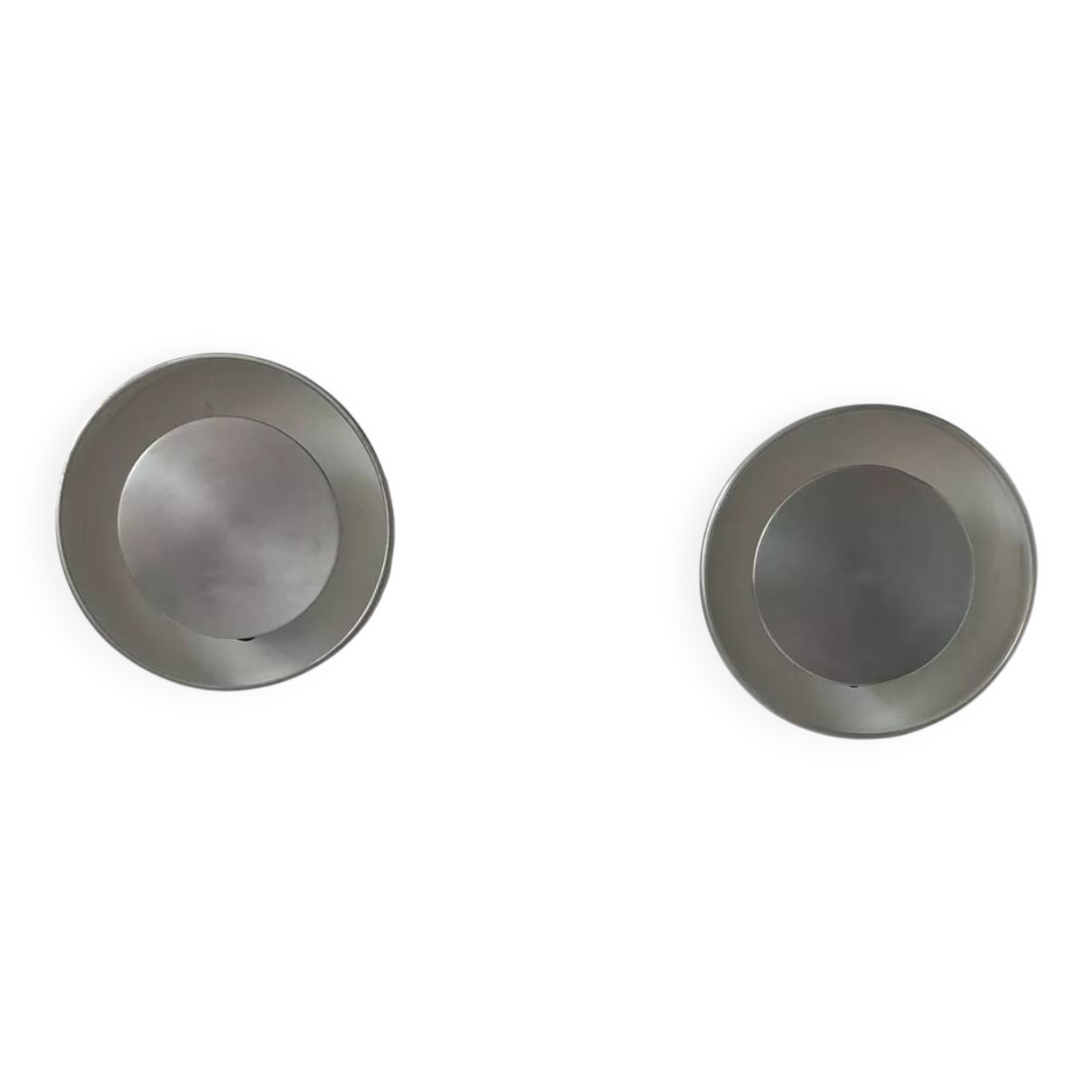 Pair of vintage wall lights, brushed metal, France 1970