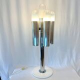 Carlo Nason style "Space Age" floor lamp, chrome & Murano, 1970s