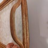 Vintage rattan and mother-of-pearl tray from the 60s