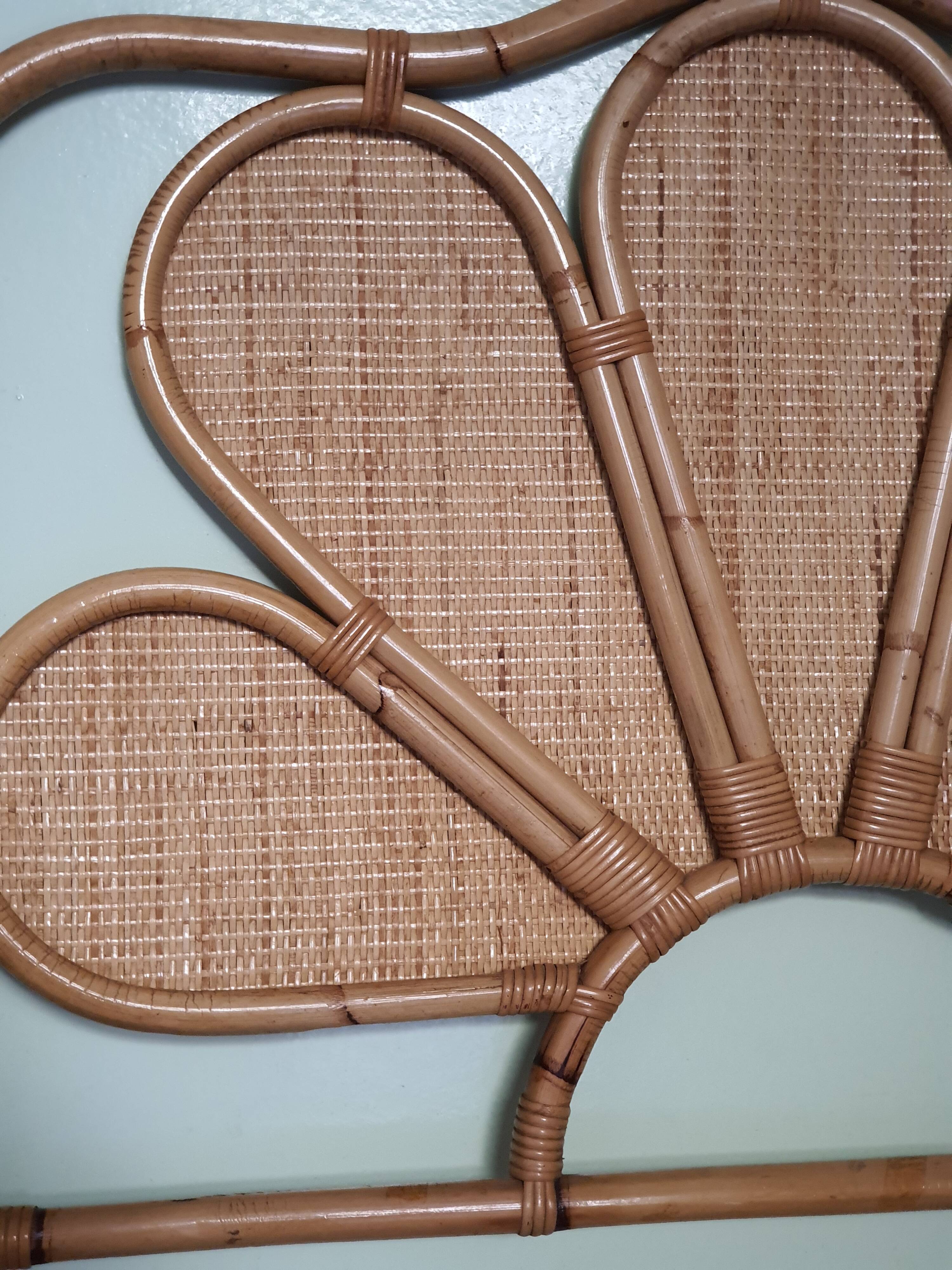 Vintage rattan headboard 1 person 90 cm