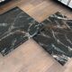 Coffee table made up of two designer tables in faux marble resting on chrome legs by Willy Rizzo.