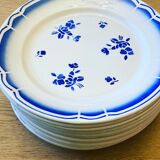 Set of 12 plates with opaque porcelain dessert Badonviller