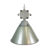 Industrial explosion proof lamp with aluminium shade from polam, 1970s