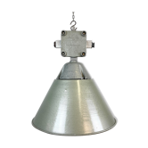 Industrial explosion proof lamp with aluminium shade from polam, 1970s