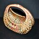 Gondola basket in wicker rattan braided vintage small model