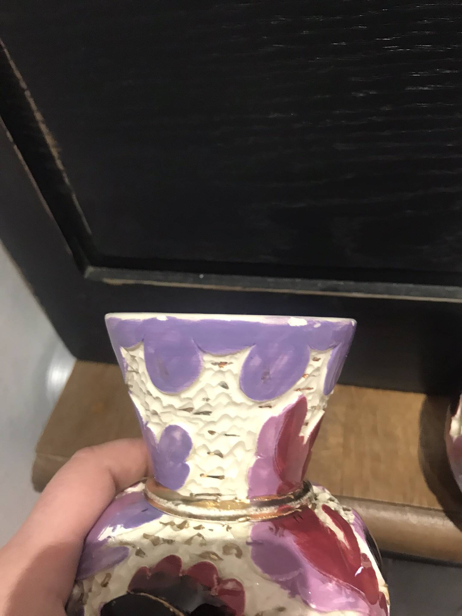 2 vases vintage en céramique de Monaco à décor de poissons