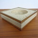 Travertine & Brass Ashtray by Fratelli Mannelli, Italy, 1970s